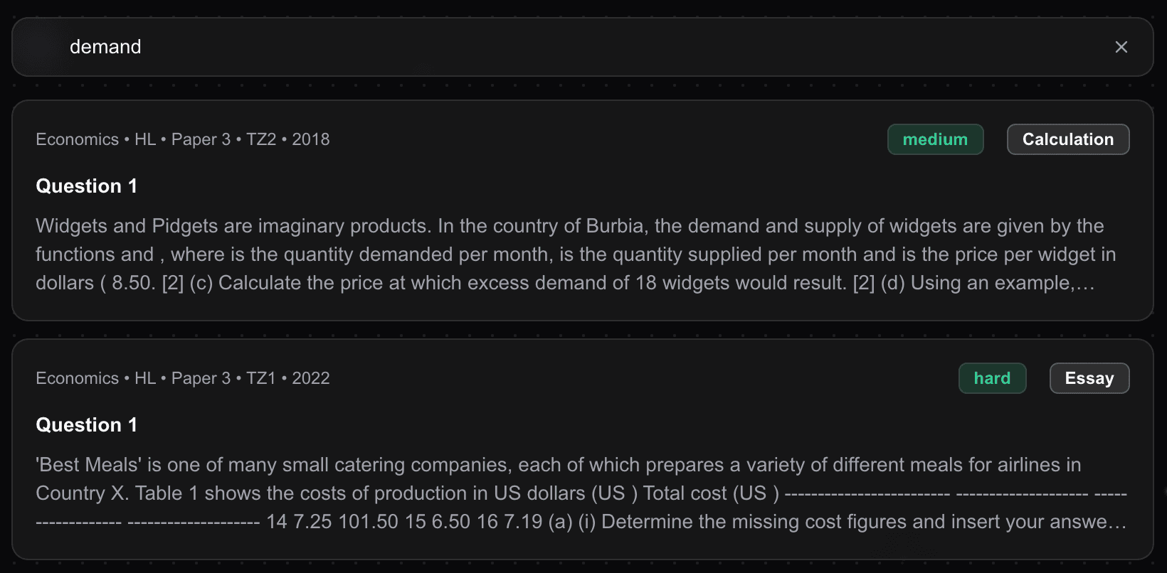 Search Exams feature preview