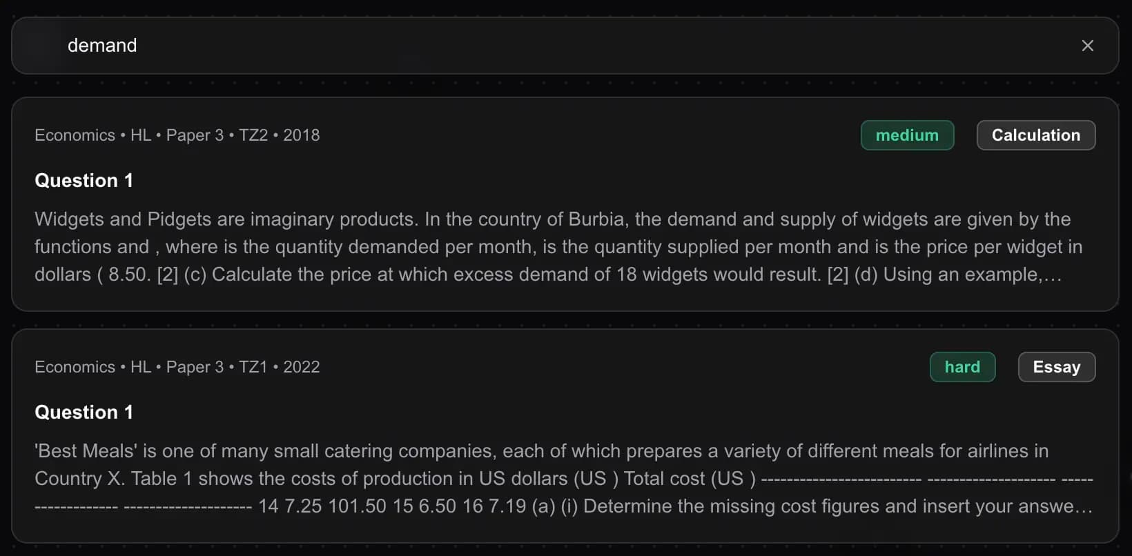 Search Exams feature preview